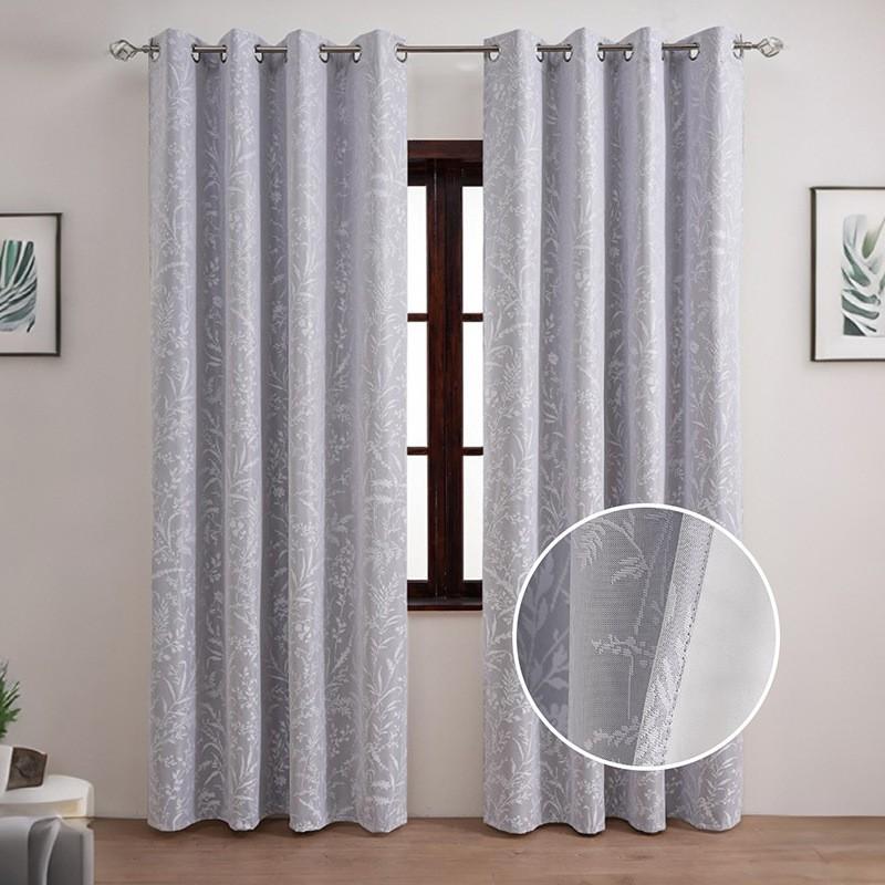 Blackout Curtain Vintage Floral Eyelet Bedroom Living Room Small Fresh Style