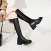 Boots Women's Autumn and Winter Small Inner Height Increase Thick-soled Knight Boots Hard Tube High Heel Boots