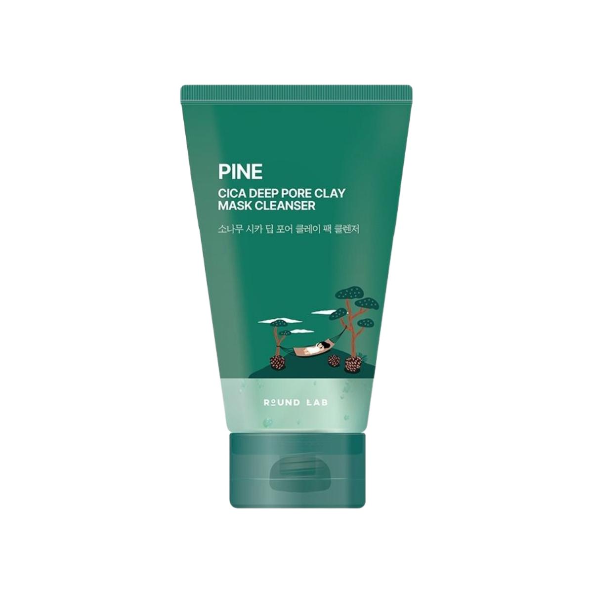 

Round Lab Pine Calming Cica Deep Pore Clay Pack Cleanser 150ml – 2-in-1 Pore Purifying Mask & Soothing Foam Cleanser for Troubled Skin