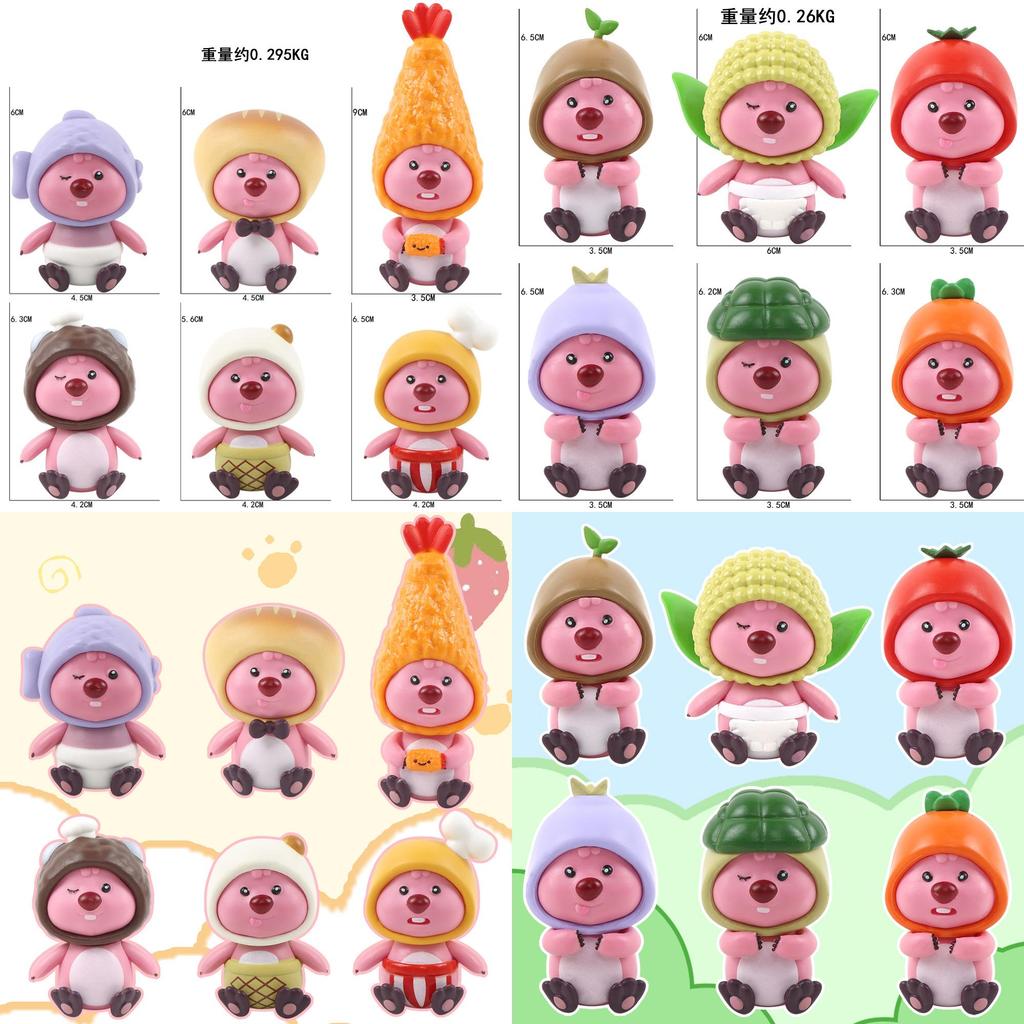 Loopy Foodie Biber PVC Figur Handgefertigt Auto Schreibtisch Ornament Mädchen Geschenk