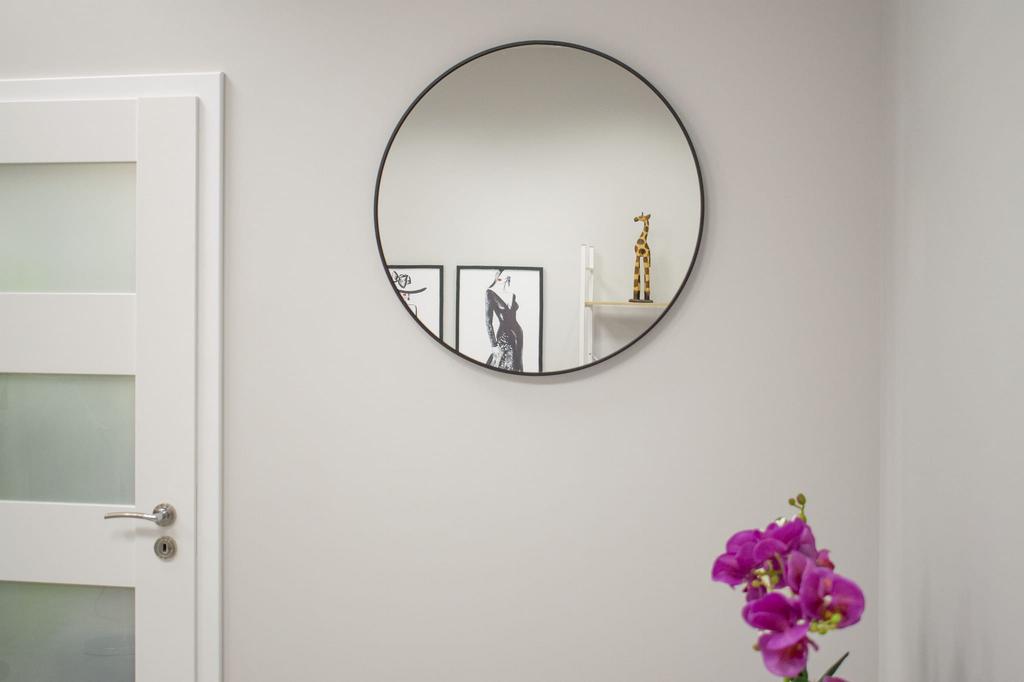 80cm Mirror, Black Frame