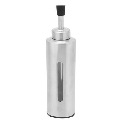 Olivenölspenderflasche 304 Edelstahl Essigkaraffe mit Ausgießer Transparentes Fenster für Zuhause Küche Restaurant