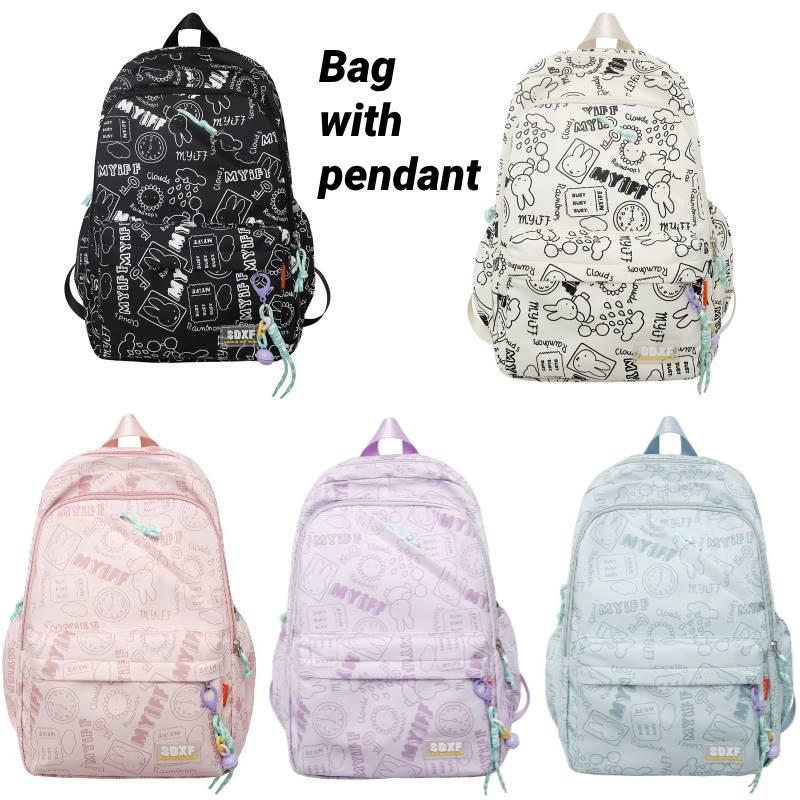 2023 New Cute Graffiti Backpack For Girls High Capacity Nylon Material