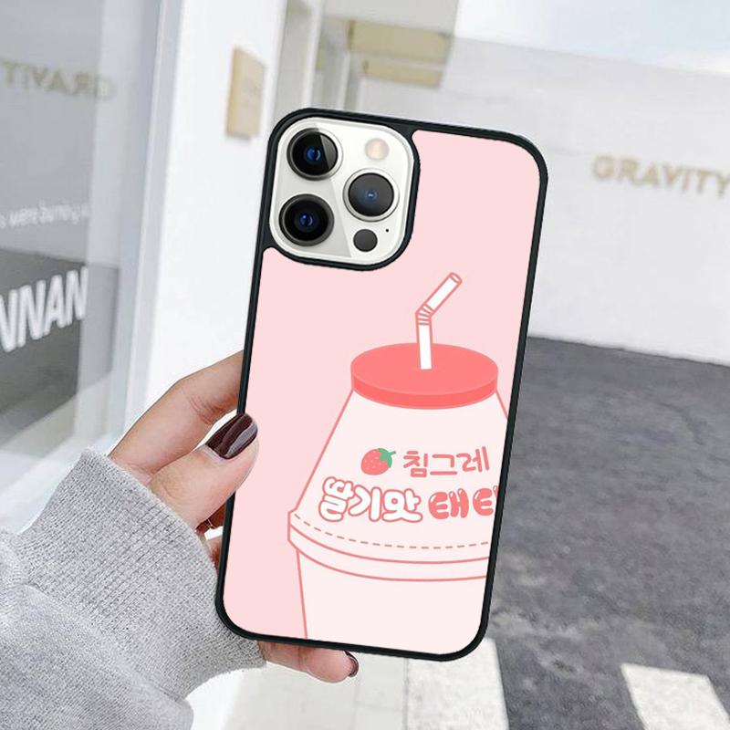 Cute Cartoon Japan Milk Couple Phone Case For iPhone 17 Air 15 16 Cover  11 13 14 Pro Max 12 Plus Max Fundas