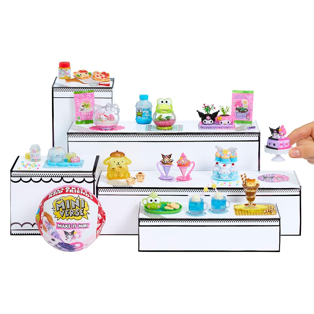 MGA Miniverse Make It Mini Hello Kitty and Friends Series 2 Mini Collectibles, Sanrio, Mystery Package, DIY, Crafts, Resin Play, Replica Food,