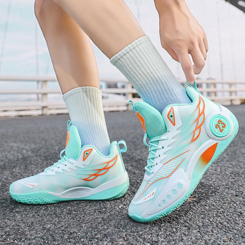 Middle School Students Sports Shoes Lightweight Shock-absorbing Mesh Breathable 4-6 Grade Primary School Students Basketball Shoes Wear-resistant Non