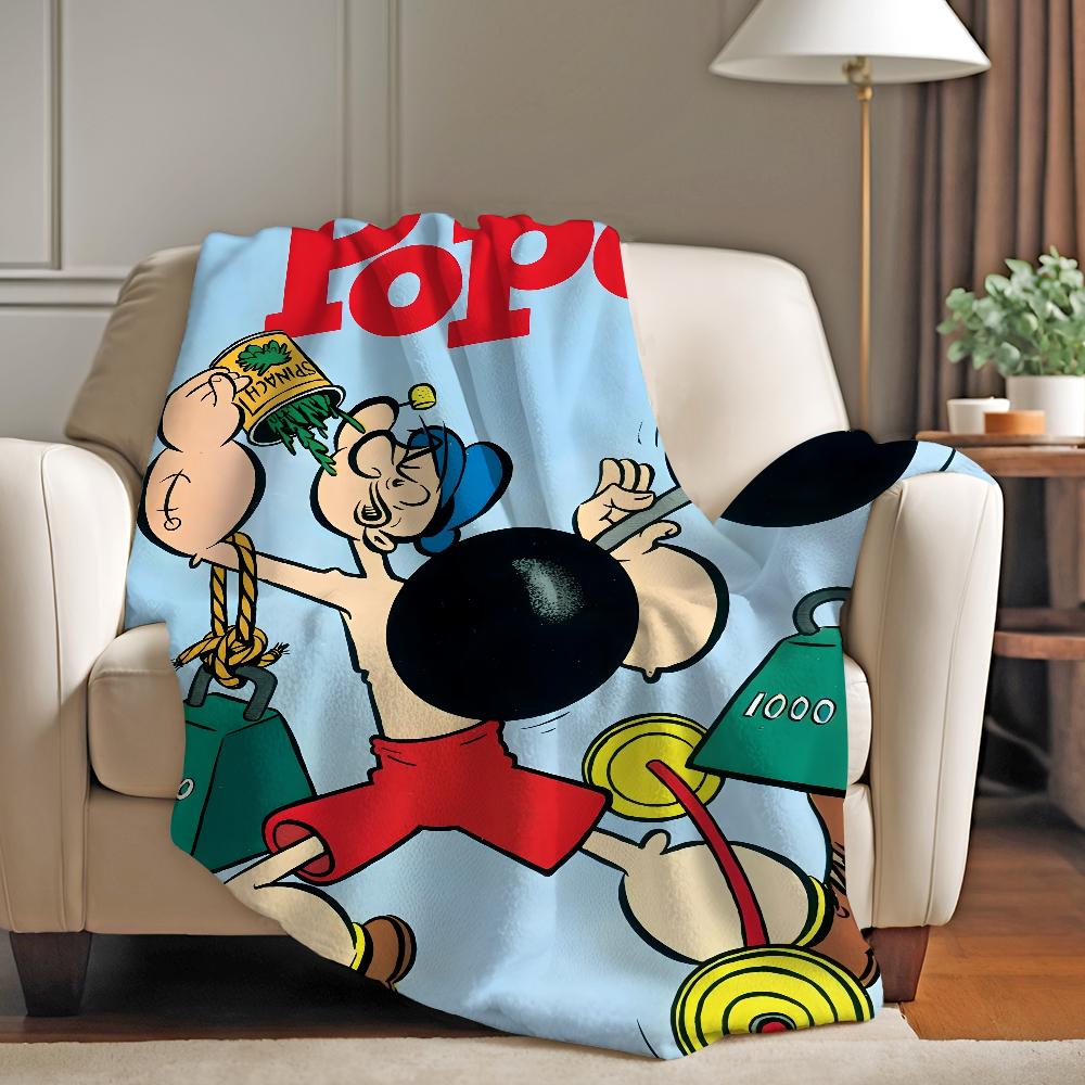 Klasická P-Popeye-S Silná Zábavná Deka Teplá Měkká Vhodná do Ložnice Pohovky Postele Obývacího Pokojíku Kanceláře Cestování Kempování Dárky
