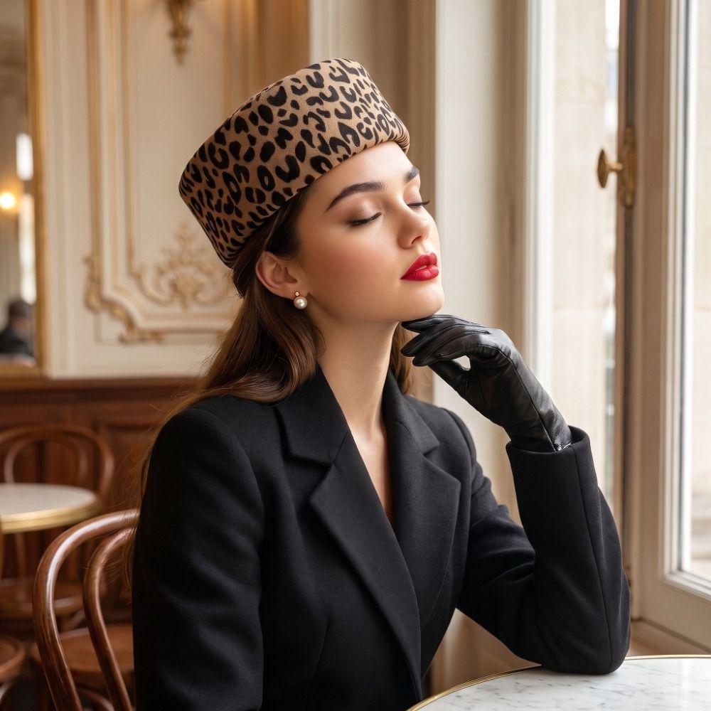 Elegant Beret Hat Fedoras Airline Stewardess Caps Vintage Flat Cap Live Show
