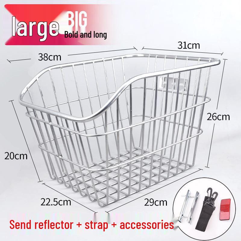 Large Capacity Mountain Bike Front and Rear Cargo Baskets with Accessories