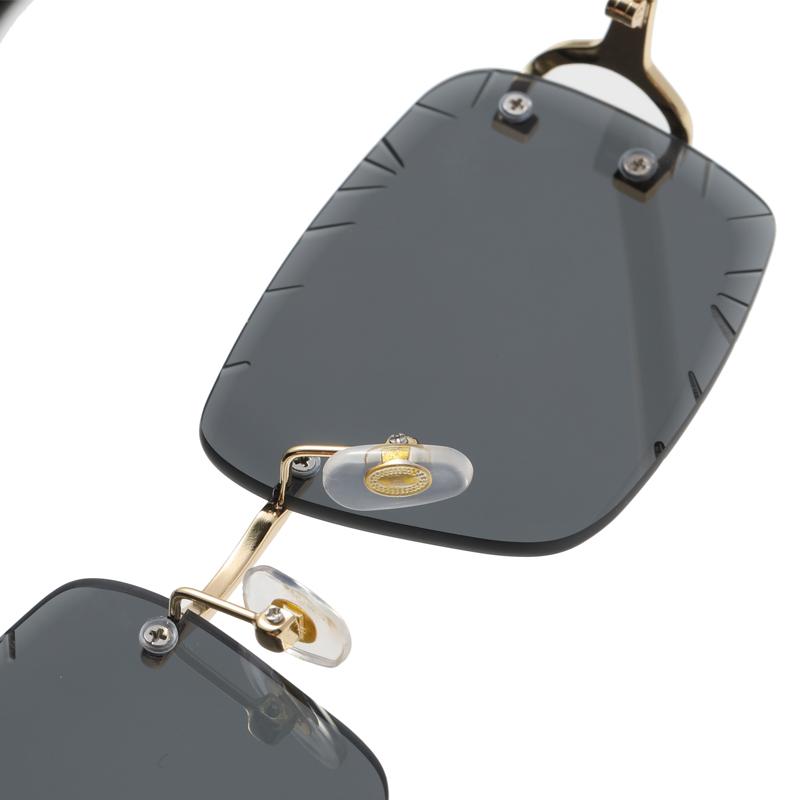 Premium Square Rimless Glasses Trend Metal High-grade Men's and Women's Sunglasses Street Ssunglasses Strong Strong