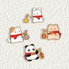 Cartoon Japanese-Style Animal Brooch: Cute Kitten, Rabbit, and Little Fox Metal Badge for Backpack or Clothing Accessory