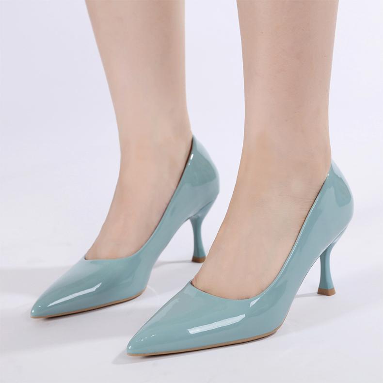 Fashion Women Patent Leather High Heels Spring and Autumn Fashion Pointed Toe Thin Heel Work Shoes for Women Banquet Wedding High Heels