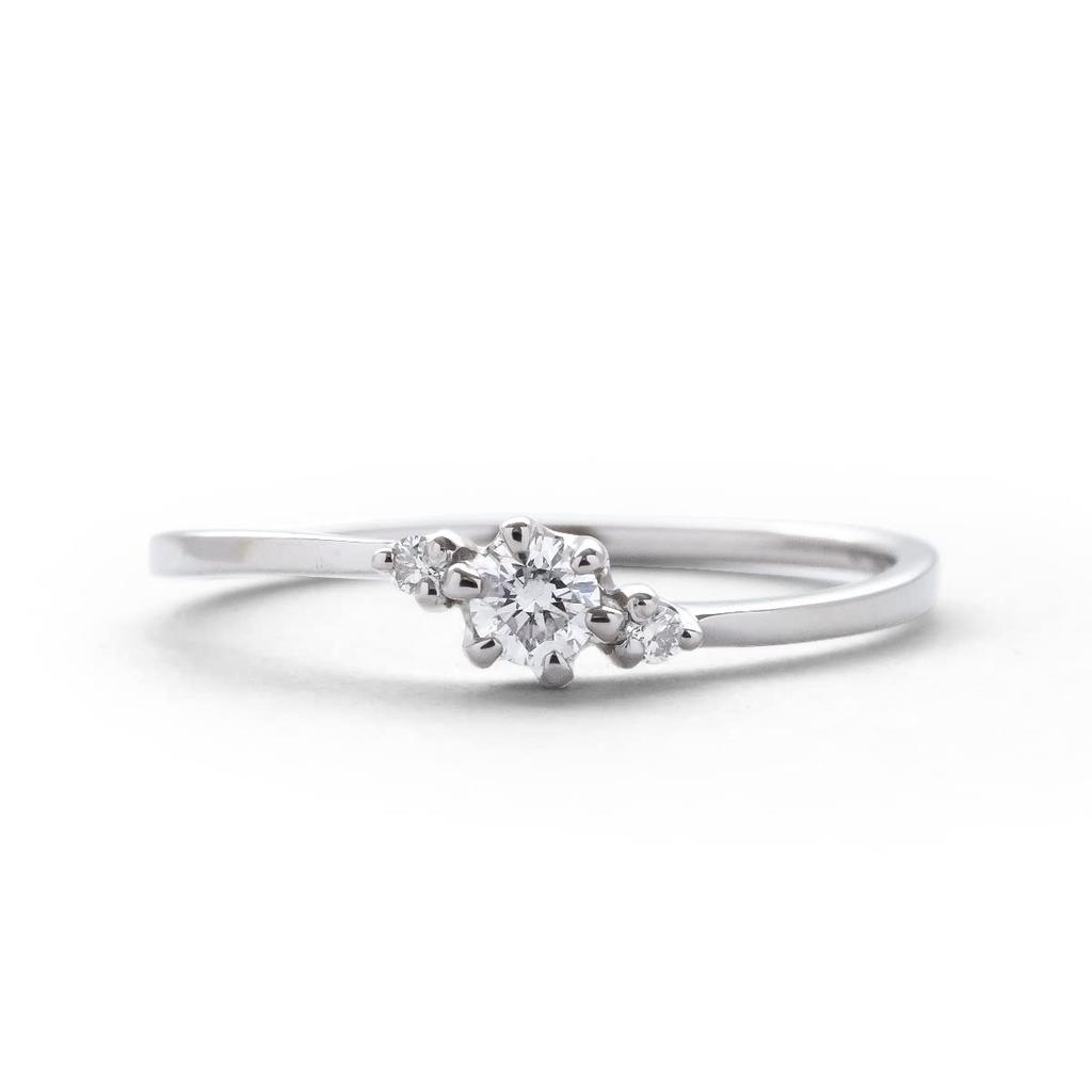 LEGAN Platinum 900 Diamond Size PT900 Engagement Ring for Women Natural Diamond Engagement Wedding Ring for Made In Japan Ring, 7, 0.1ct, Ring,