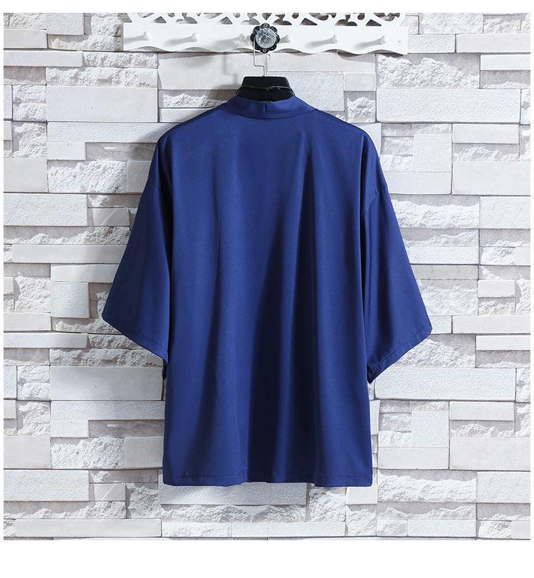 2025 Summer Men's Ice Silk Sun Protection Dao Robe Hanfu: Casual Seven-Sleeve Cardigan Jacket
