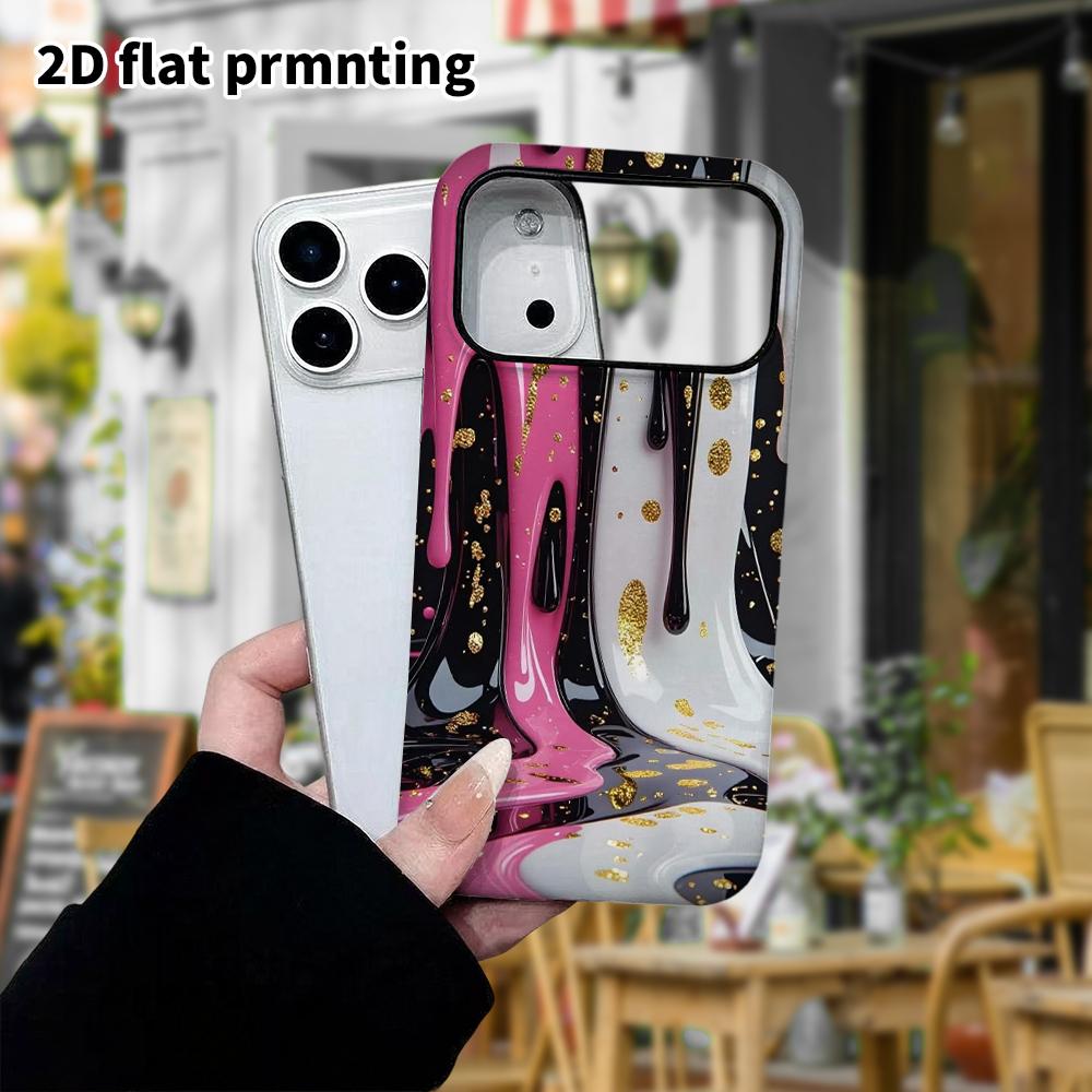 Phone Case: 2D Flat Design Suitable for iPhone 18 17 16 15 14 13 Pro Film Protective Case, Couple Style, Pink, Black, White, Christmas and Halloween G