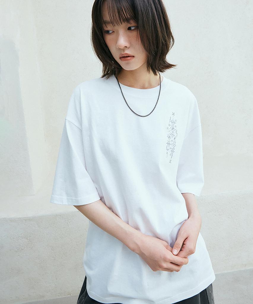 GAKKAI UNIONS Sunshine Embroidered Short Sleeve T-Shirt White