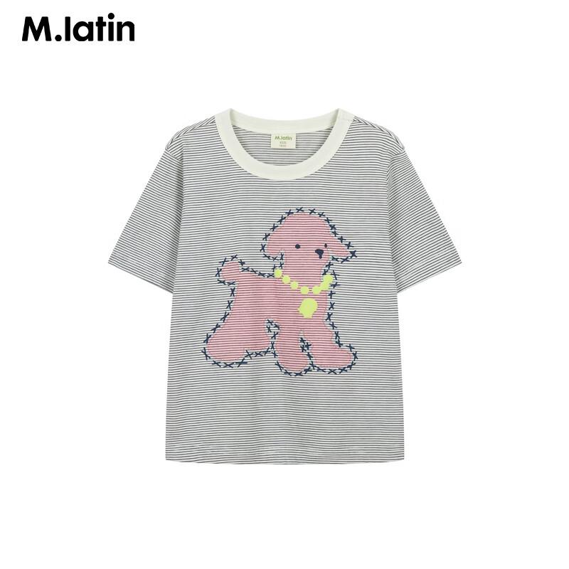 M.Latin Girls' 2026 Summer Lamb Appliqué Short Sleeve T-Shirt