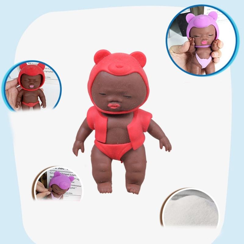 Squeeze African/Caucasian Doll Toy Stretch Doll Soft Stress Relieve Party Gift Pressure Release Office Anxiety Toy
