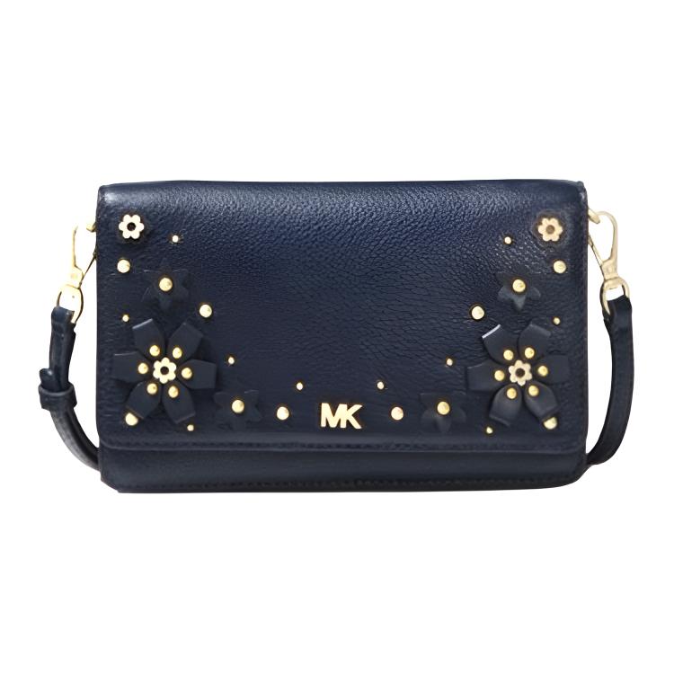 

Michael Kors Floral Print Flap Solid Color Letter Logo Leather Crossbody Bag Women bags Blue 32T8GF5C3Y-ADMIRAL Basic Set (Bag+Dust Bag)