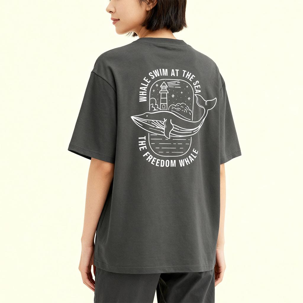 OKSTAR Lighthouse Whale Short Sleeve T-Shirt (Type A)