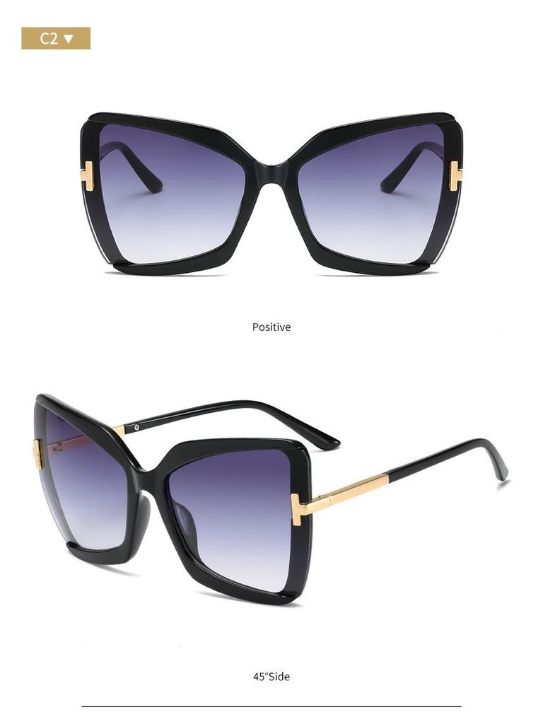 Modne europejskie i amerykańskie okulary przeciwsłoneczne z dużymi oprawkami motylkowymi do stylu ulicznego