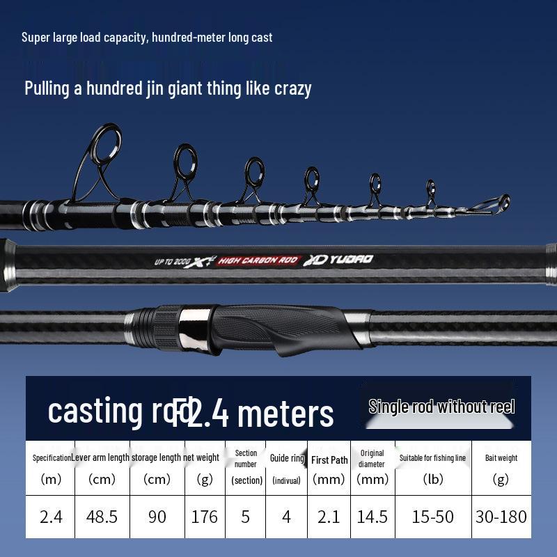 Linhu Sea Rod: New Super Hard Carbon Fiber Upgrade for Long-Distance Casting, Ideal for Sea and Rock Fishing.