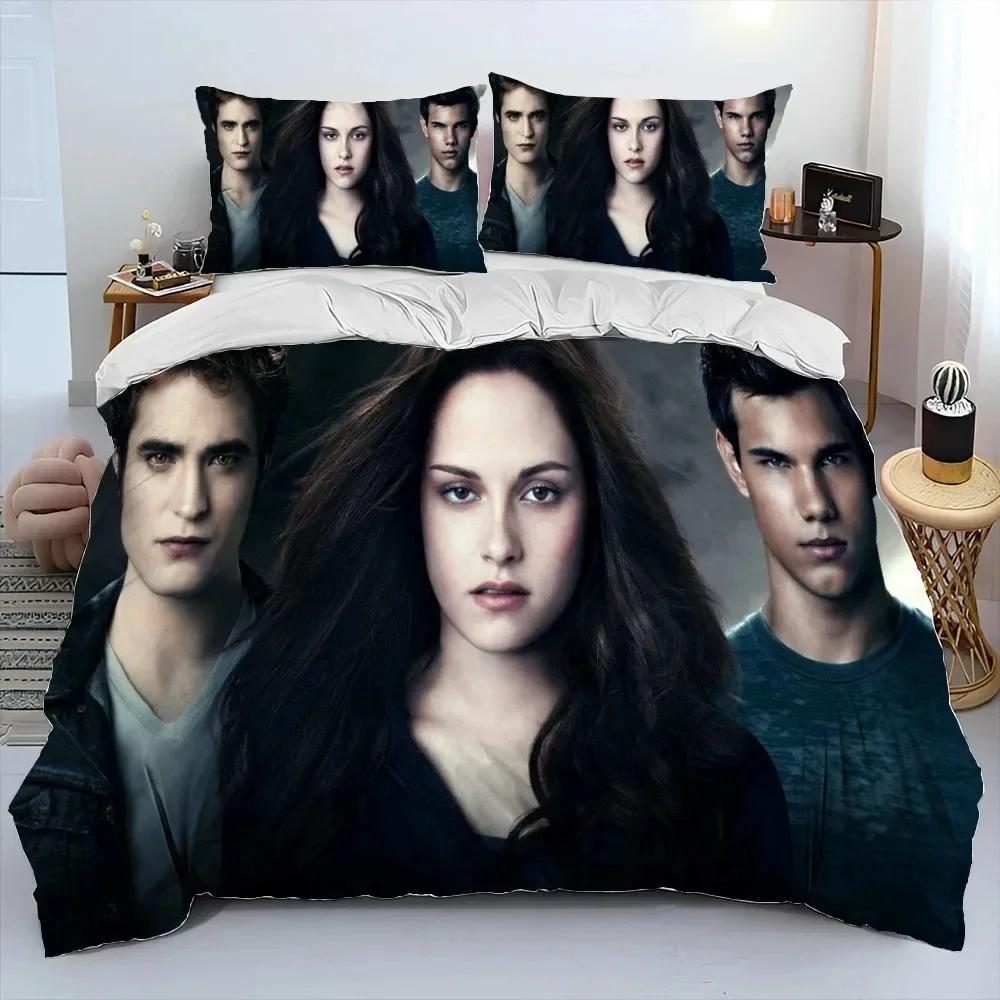 3D The Twilight Saga HD Printed Comforter Bedding Set,Duvet Cover Bed Set Quilt Cover Pillowcase,king Queen Size Bedding Set Boy