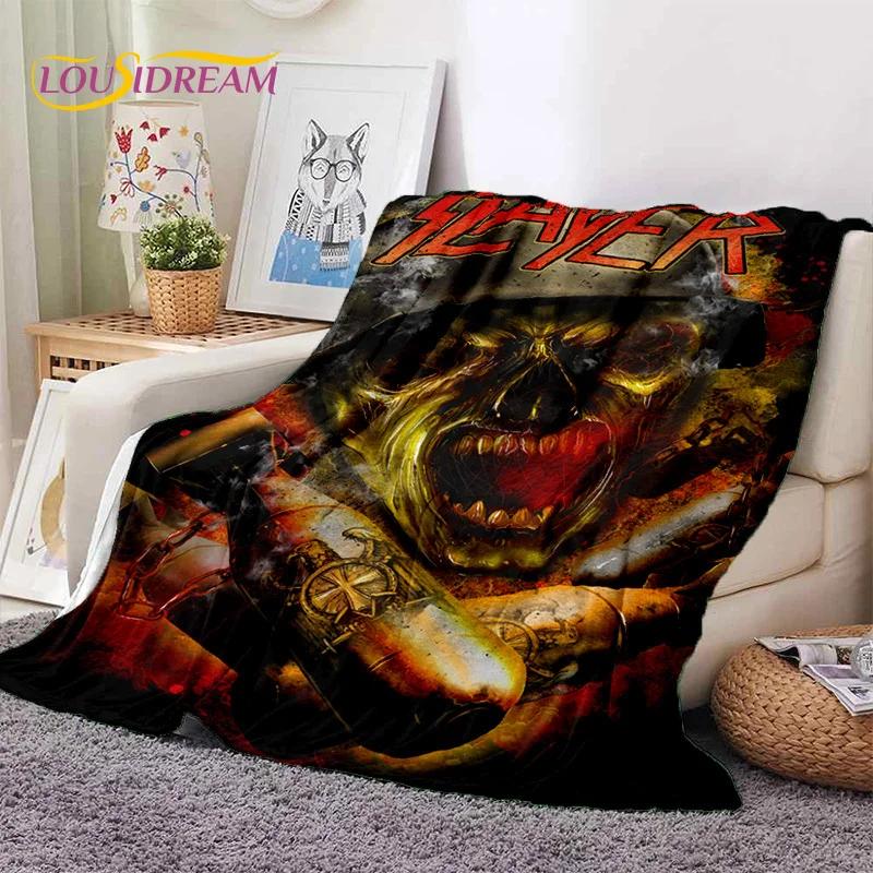 3D Rock Slayer Heavy Metal Band Soft Flannel Blankets,Throw Blanket Comfortable Blanket for Picnic Beds Sofa Home Bedroom Gifts