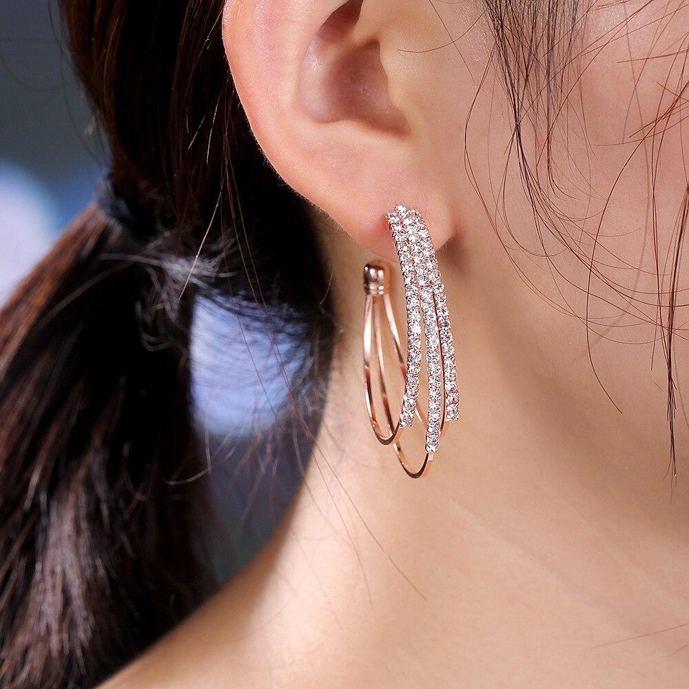 Orecchini Pendenti A Catena In Argento - Design A Doppio Ago Lungo Per Donna
