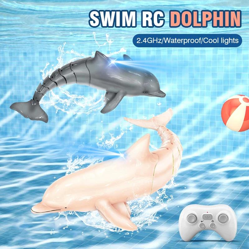 Rc Shark Spray Water Electric Whale Kids Toy Remote Control Dolphin Animal Bath Tub Pool Simulation Submarine Fish Swimming Game