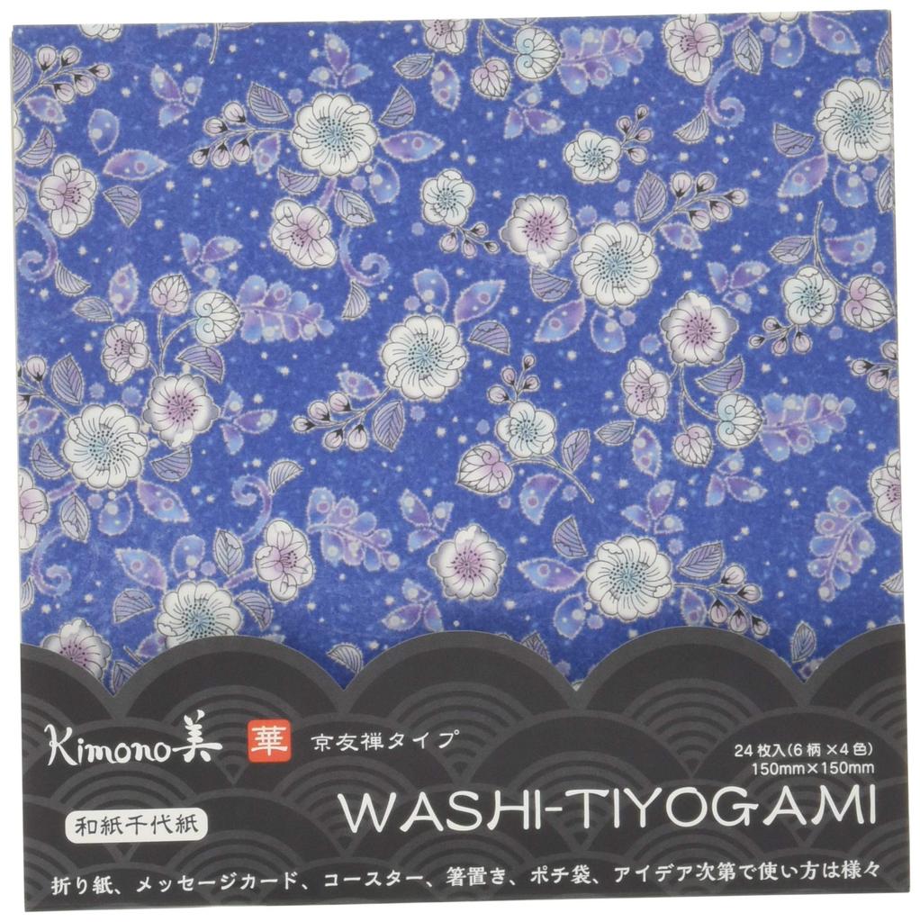 Kamiiso Sansho Washi Chiyogami Hana type2 Kyo-yuzen