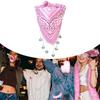 Western Disco Fringed Bandana for Bridal Shower Vintage Cowgirl Headscarf Costume Female Bandana Night Club Party Wear