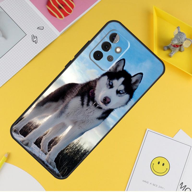 Animal Husky Puppy Case For Samsung Galaxy A16 A26 A36 A56 A06 A55 A35 A15 A53 A32 A52 A33 A13 A14 A34 A54 A17