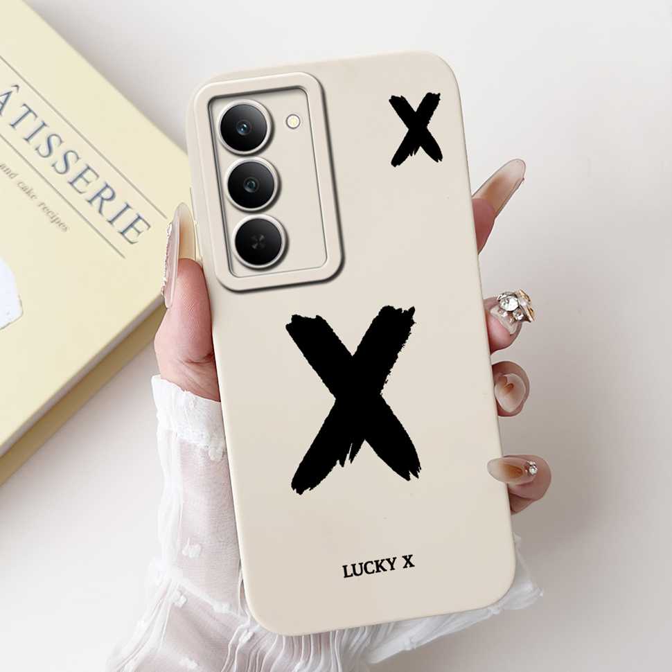 For Oppo Realme 14x 5G RMX3940 Case Popular Letter A-Z Pattern Soft Silicone Cover For Realme V60 Pro 5G Shockproof Phone Shell