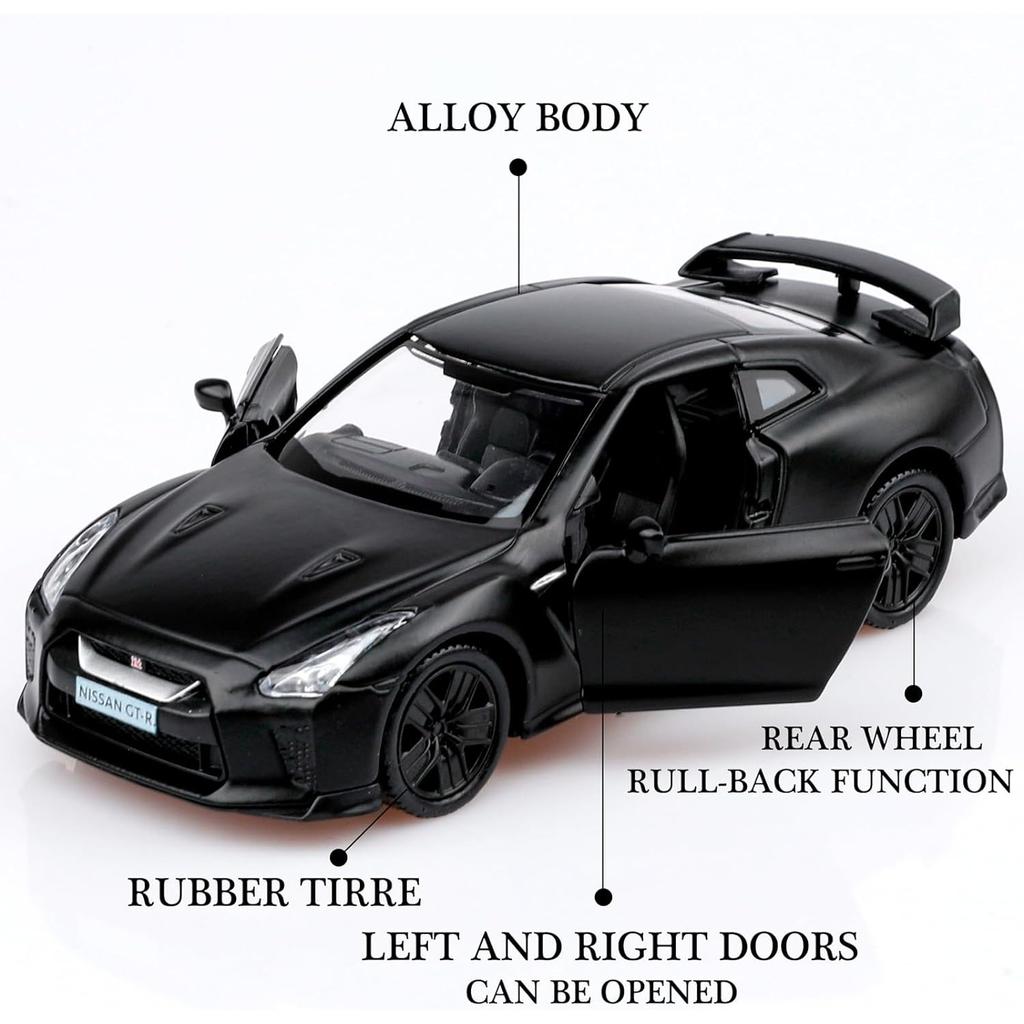 1/36 Ölçekli GTR Pres Döküm Model Arabalar, Geri Çekilebilir Araçlar GTR R35 Oyuncak Arabalar, Erkek Kız Çocuklar İçin Araba Hediyeleri