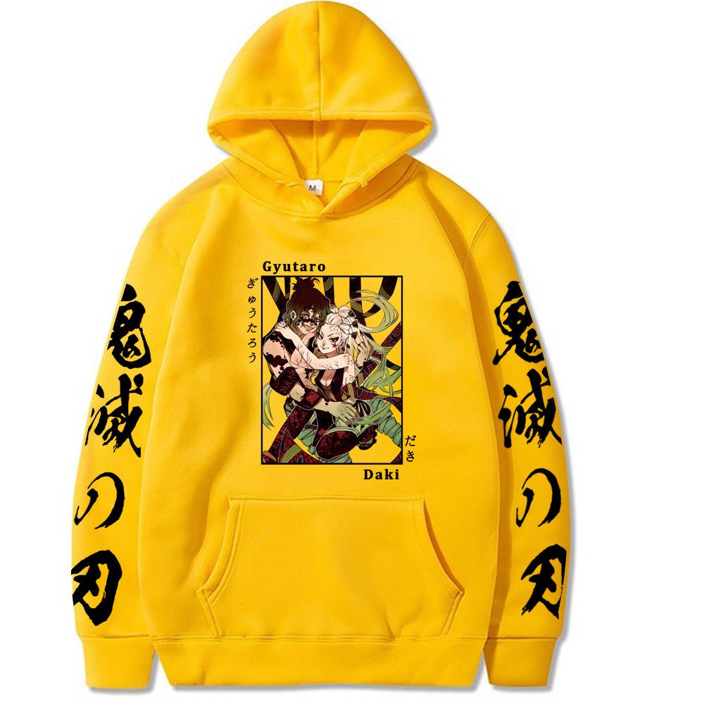 

Demon Slayer Kimetsu No Yaiba Hoodies Anime Daki Gyutaro Sweatshirts For Men Women Harajuku Long Sleeves Pullover Streetwear 3XL