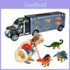 Exciting Dinosaur Truck Carry Case Transporter Dino Figures Playset For Kids Xmas Gift