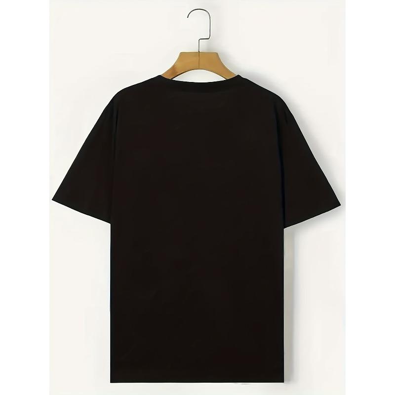 European sizes OK Graphic Print Men's Creative Top, Casual Short Sleeve Crew Neck T-shirt, Men's Clothing For Summer Outdoor