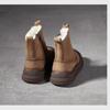 Johnature Genuine Leather Wool Warm Boots Round Toe Thick Soled Side Zipper Retro Women's Short Boots