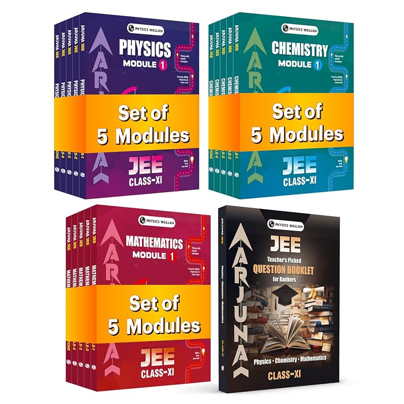 PW Arjuna For JEE Main & Advanced Class 11 Physics, Chemistry, Mathematics Modules and Question Booklet with Solutions Combo Set of 16 Books (2026 Edi