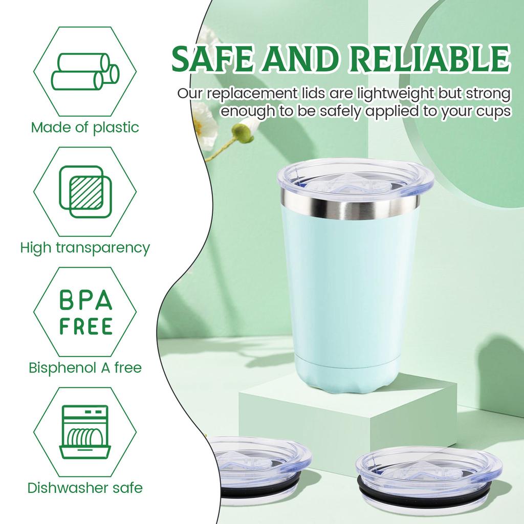 6/12Pcs 20oz Clear Skinny Tumbler Lids Plastic Leak-proof Tumbler Replacement Lids  Spill Proof Splash Skinny Tumbler Covers