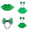 St.patrick's Day Lucky Green Clover Sequin Yarn Short Skirt Hoop Festival Adult