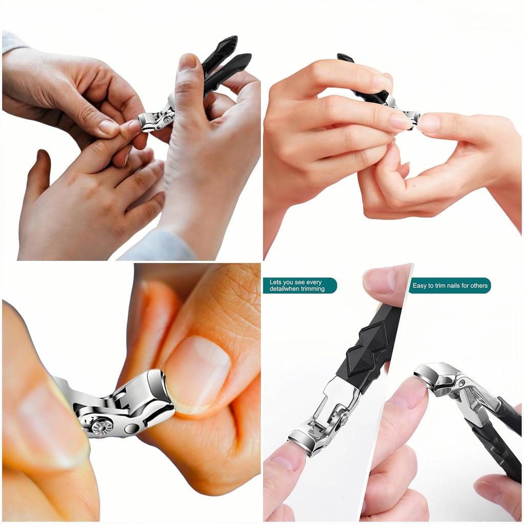 Easy Clip Nail Long Handle Nail Ingrown Toenail Ergonomic Nail Edge Professional Nail Pedicure Nail Hand and Foot Stainless Manicure Tool for Thick