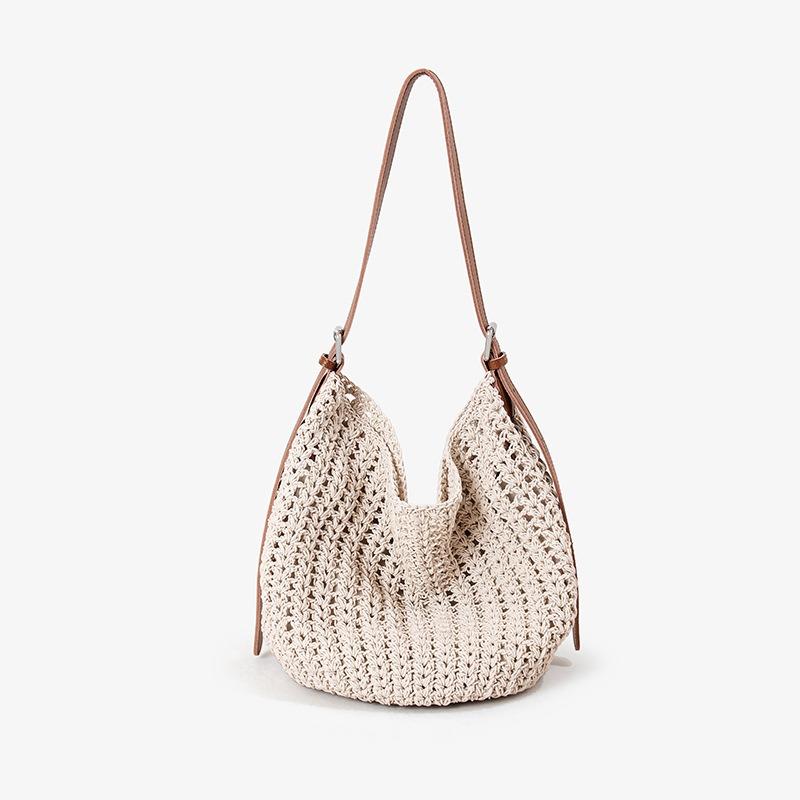 

Вместительная универсальная плетеная сумка для通勤, новая женская сумка ручной работы из высококачественной кожи, на плечо, мессенджер 32*15*27 cm