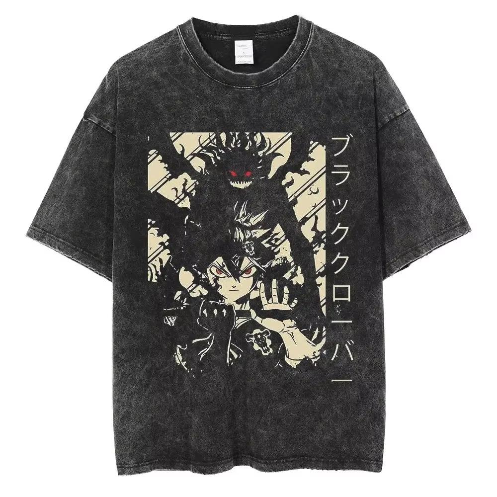 Harajuku Anime Black Clover Asta Graphic Vintage T Shirt Men M