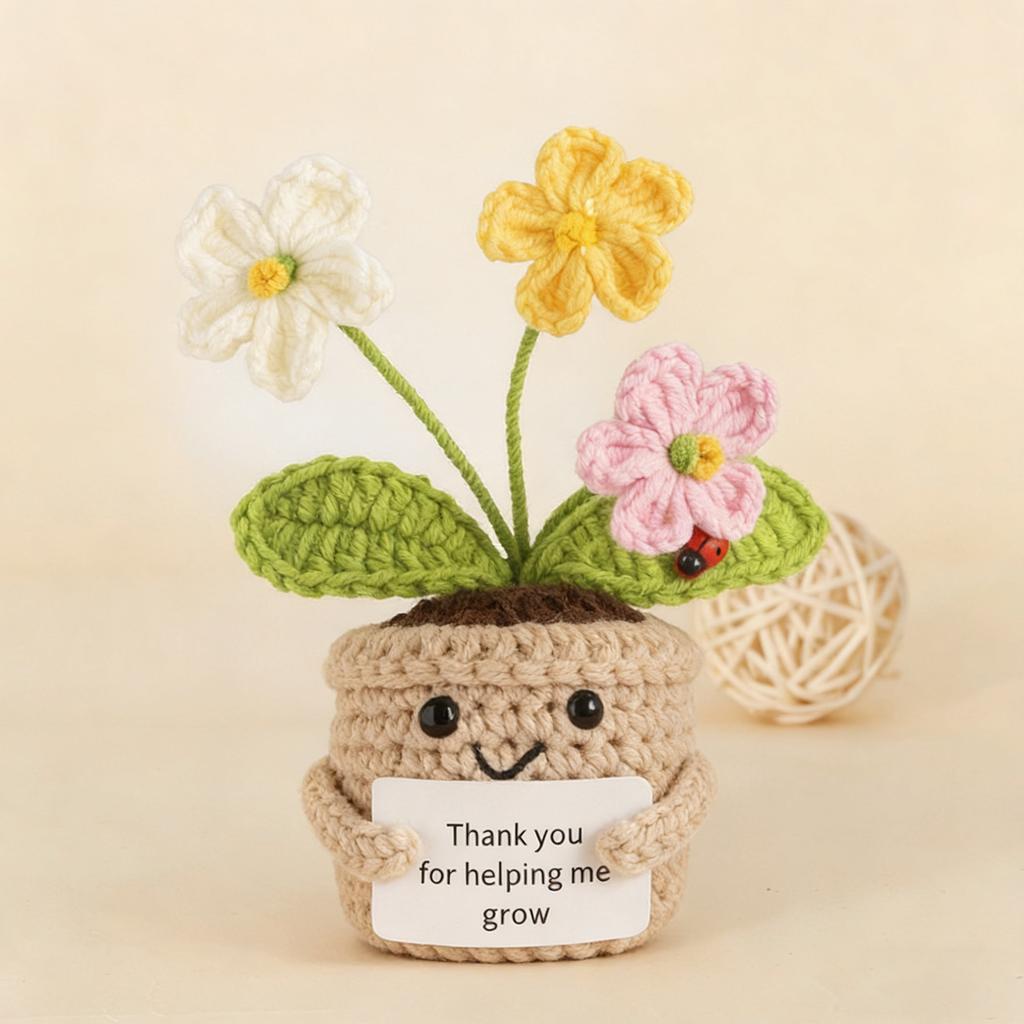 Crocheted Wool Doll Potted Plants, Creative Potted Plants, Cute Ornaments, Home Decoration, Handicrafts, Gifts