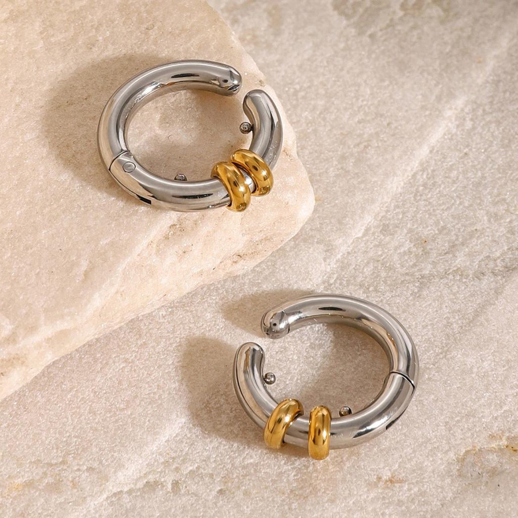 Trendy Colorful Ear Clips Jewelry Elegant Color Block Ear Clips Ear Accessory Ideal For Enhancing Personal Style