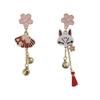 Anime Earrings Kimetsu No Yaiba Cherry Blossoms Fox Fashion Classy Bracelet Cosplay Party Accessories Bag Charm