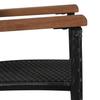 7 piece Garden Dining Set Poly Rattan Acacia Solid Wood Black