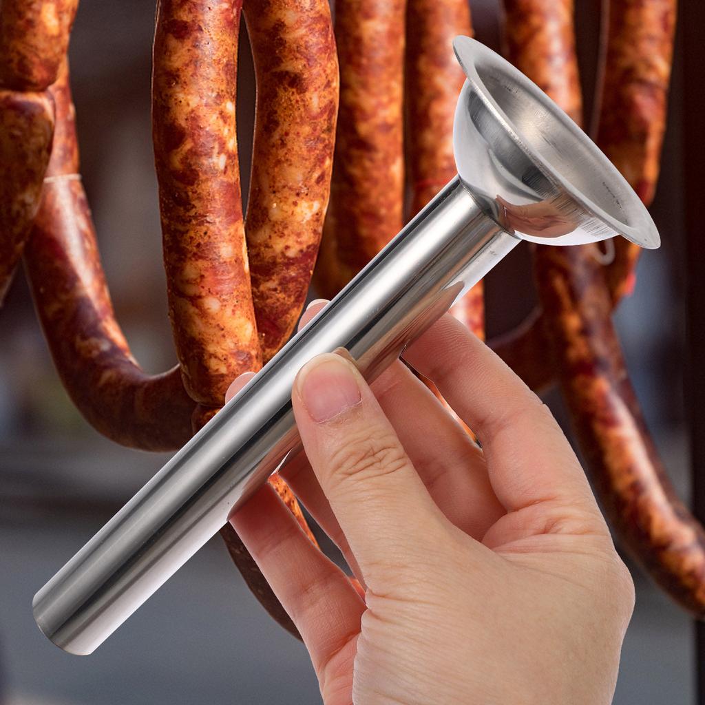 3Pcs Sausage Stuffer Tubes Stainless Steel Meat Filler Set Size 8 Sausage Filling Tools Commercial Food Grinder Accessories